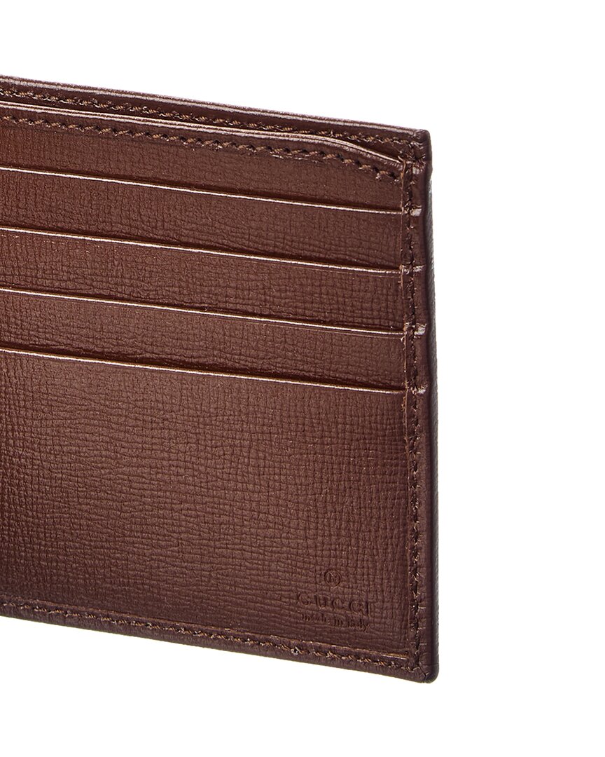 Gucci Interlocking G GG Supreme Canvas & Leather Bifold Wallet