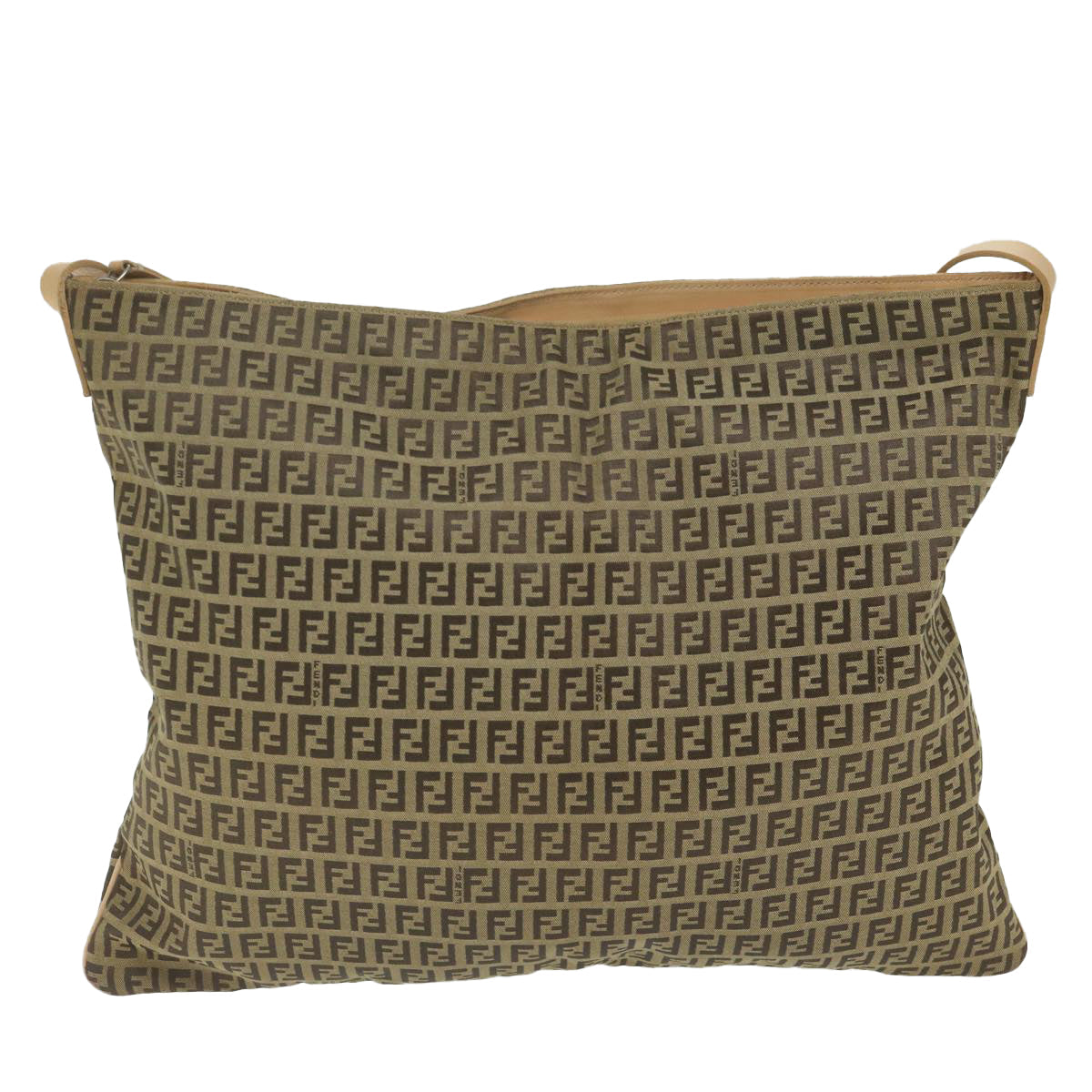 Luxury FendiZucchino Canvas Shoulder Bag Beige62857
