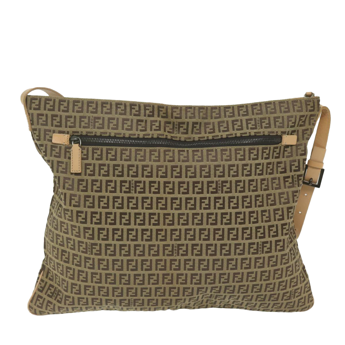 Luxury FendiZucchino Canvas Shoulder Bag Beige62857