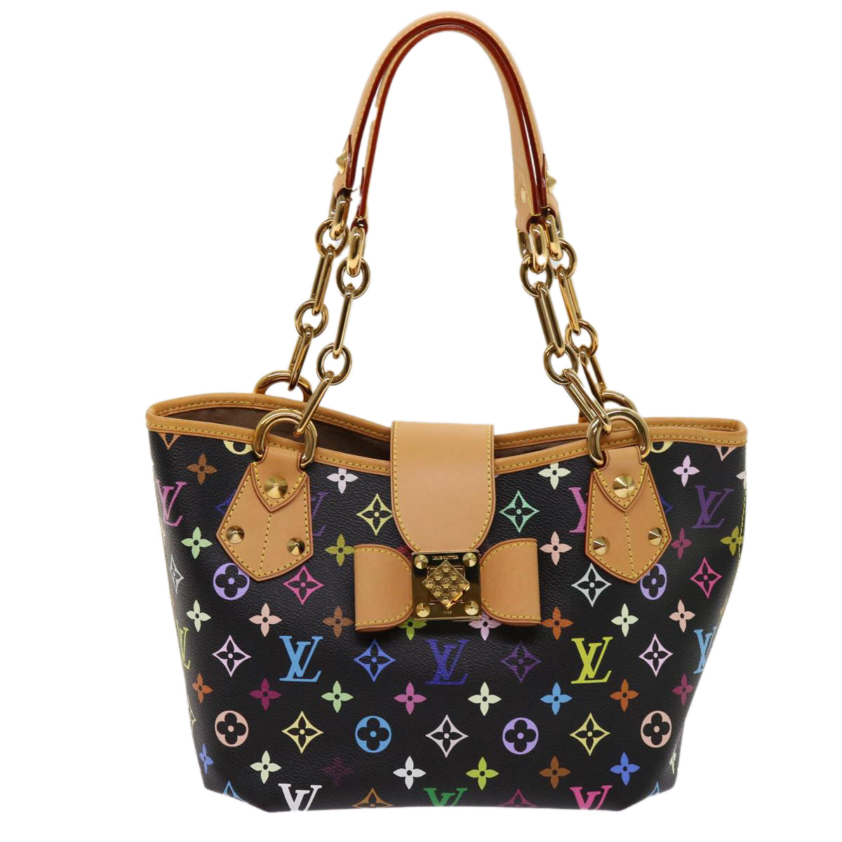 LOUIS VUITTON Monogram Multicolor Annie MM Shoulder Bag Black M40308 62902A