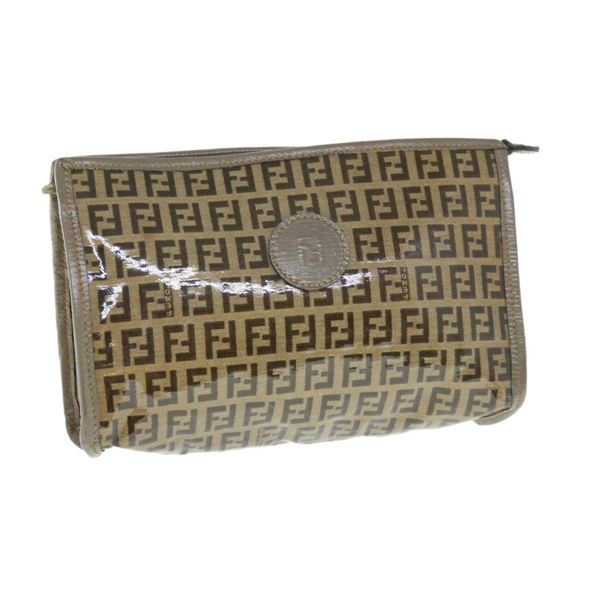 Luxury FendiZucchino Canvas Clutch Bag Beige62934