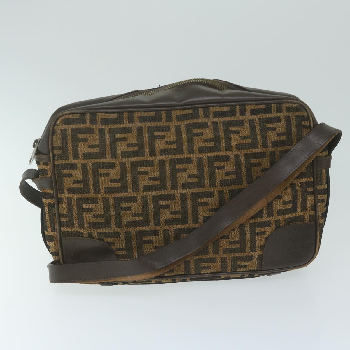 Luxury FendiZucca Canvas Shoulder Bag 2Set Brown62974