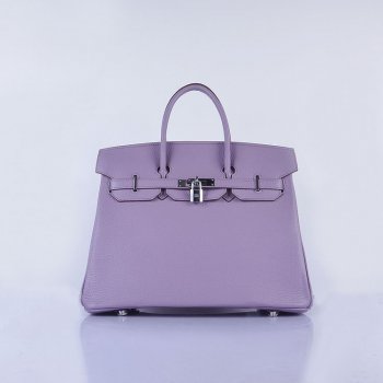 Luxury Hermes Birkin 35cm Togo Leather Handbags Light Purple Silver