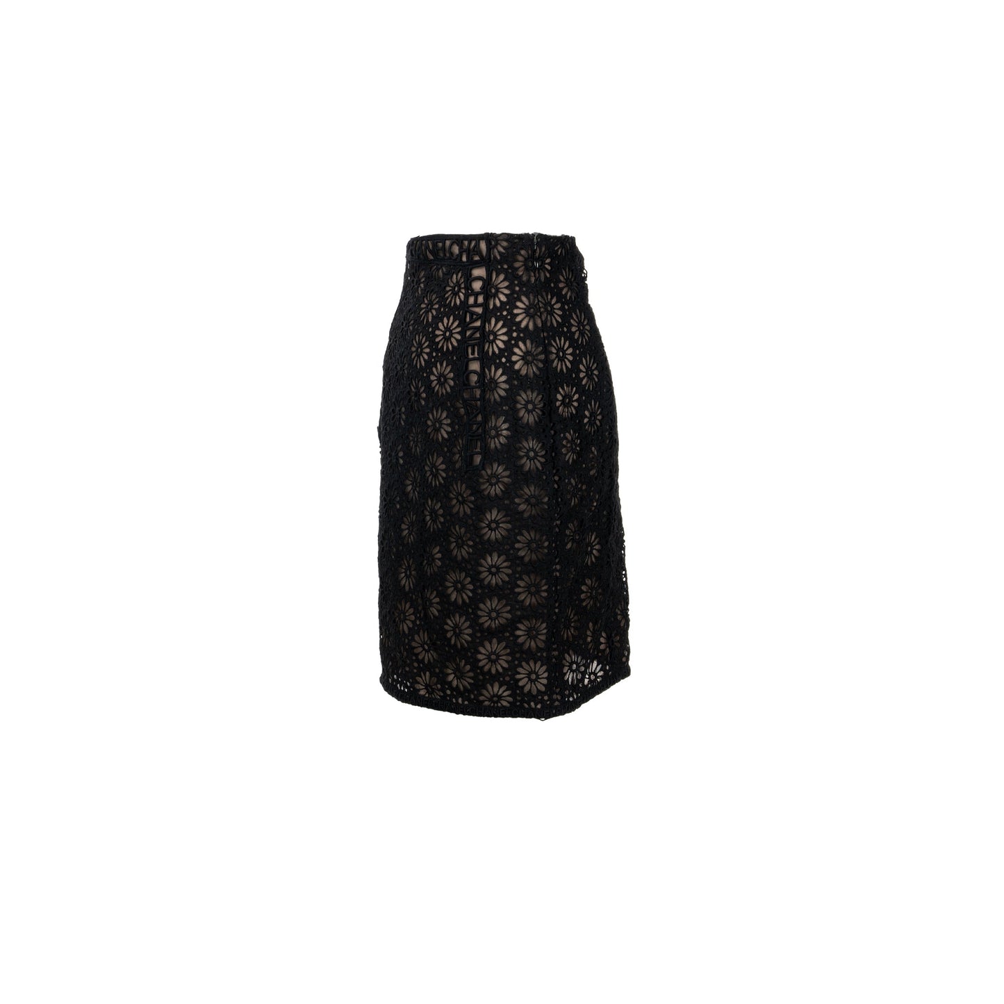Chanel Size 34 21S Flora Lace Skirt Cotton Black