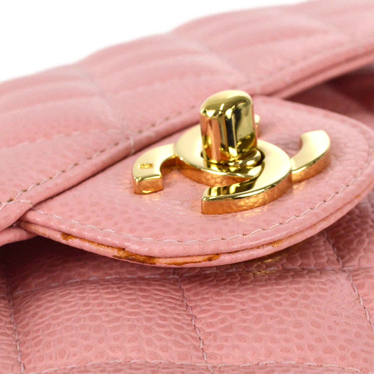 Luxury Chanel 2003-2004 Classic Double Flap Medium Pink Caviar