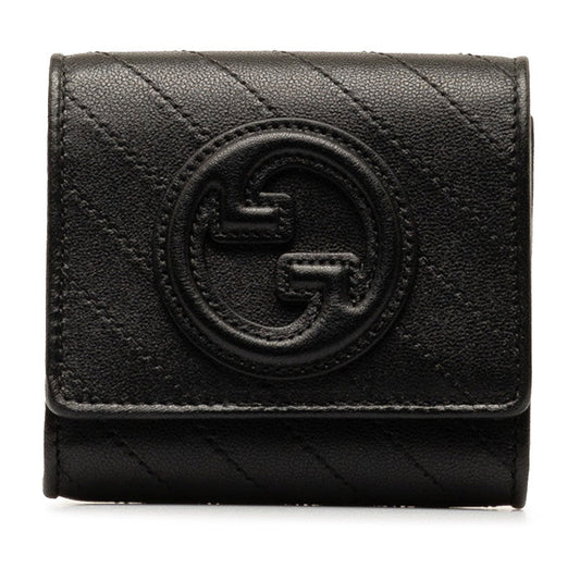 Luxury Gucci Trending 2025 Blonde Interlocking G Double Fold Wallet 760316 AACP7 Black Leather  Luxury Gucci Trending 2025