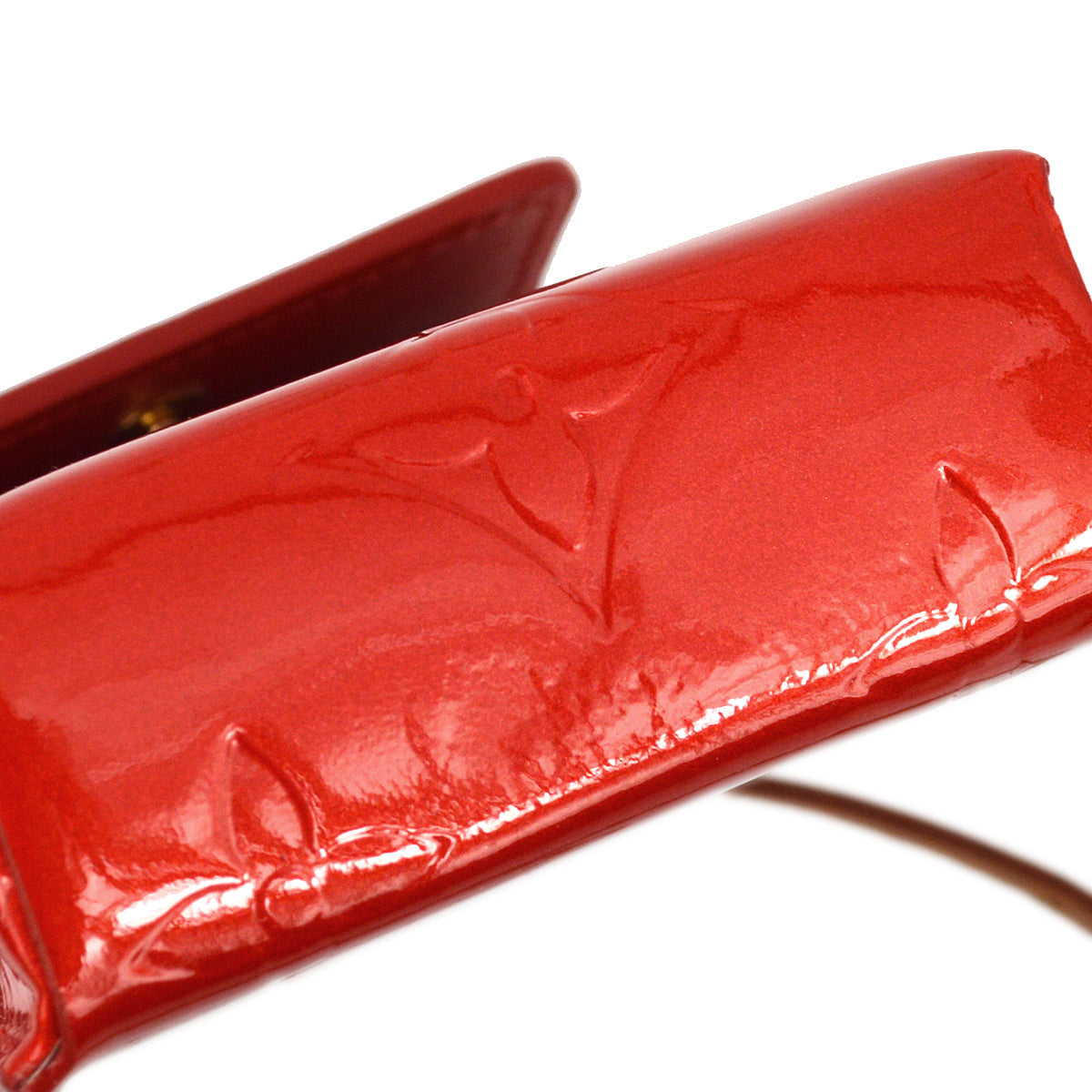Louis Vuitton 2001 Red Vernis Green Cigarette Shoulder Bag M91155