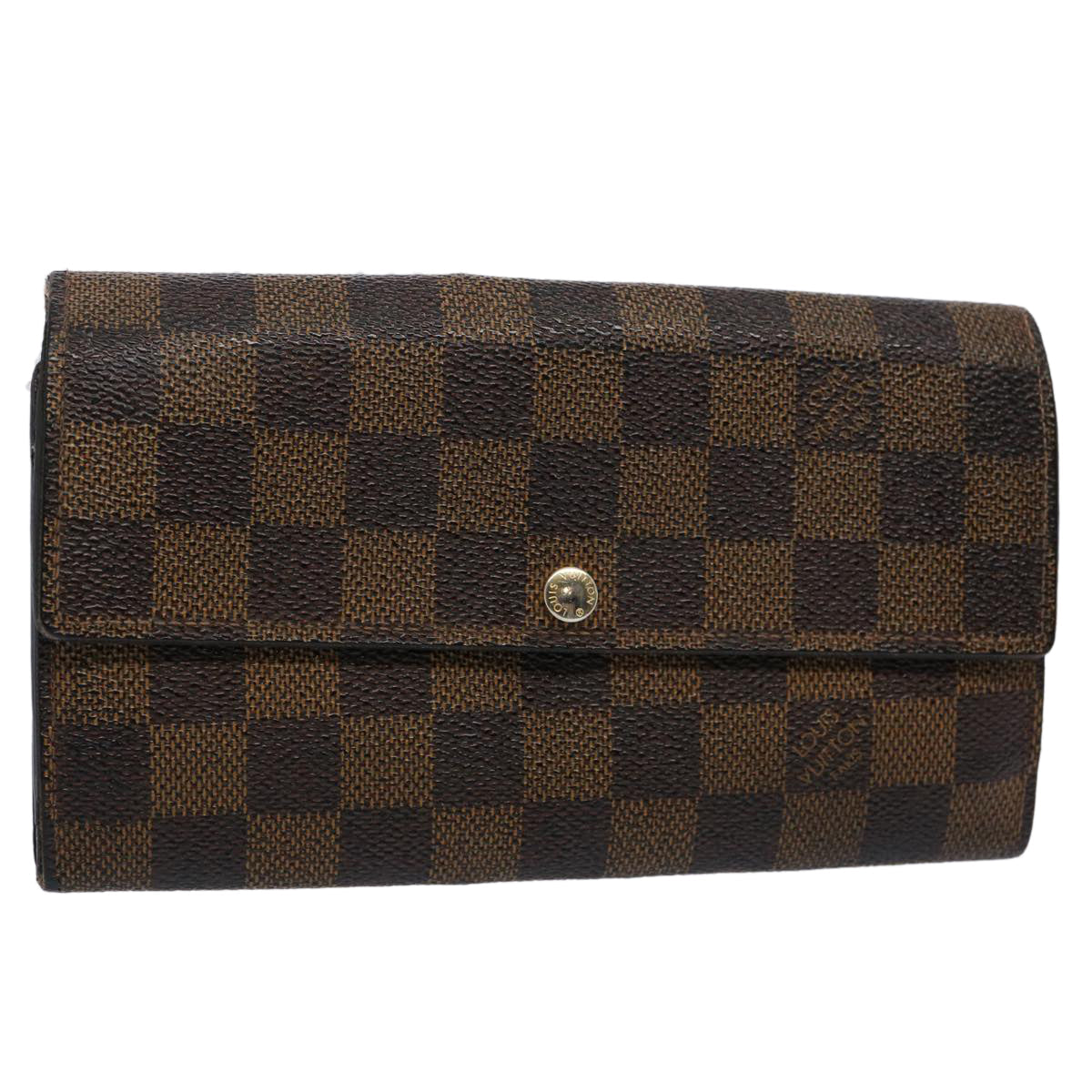 LOUIS VUITTON Damier Ebene Portefeuille Sarah Long Wallet N61734 LV 63038