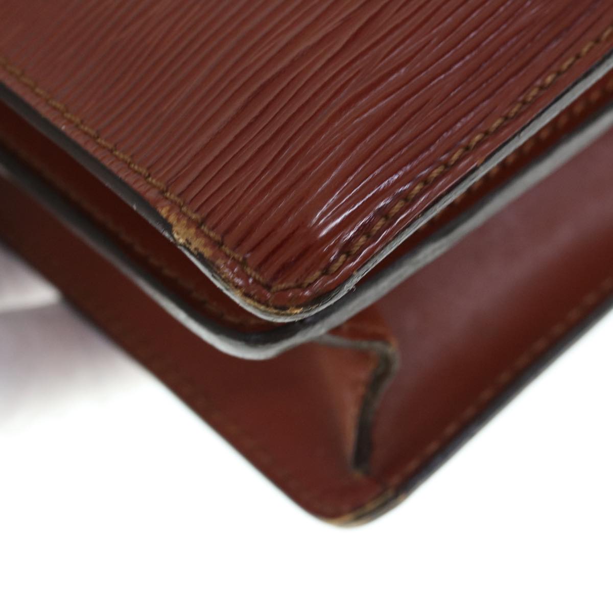 LOUIS VUITTON Epi Biface Hand Bag 2way Brown M52323 LV 63093