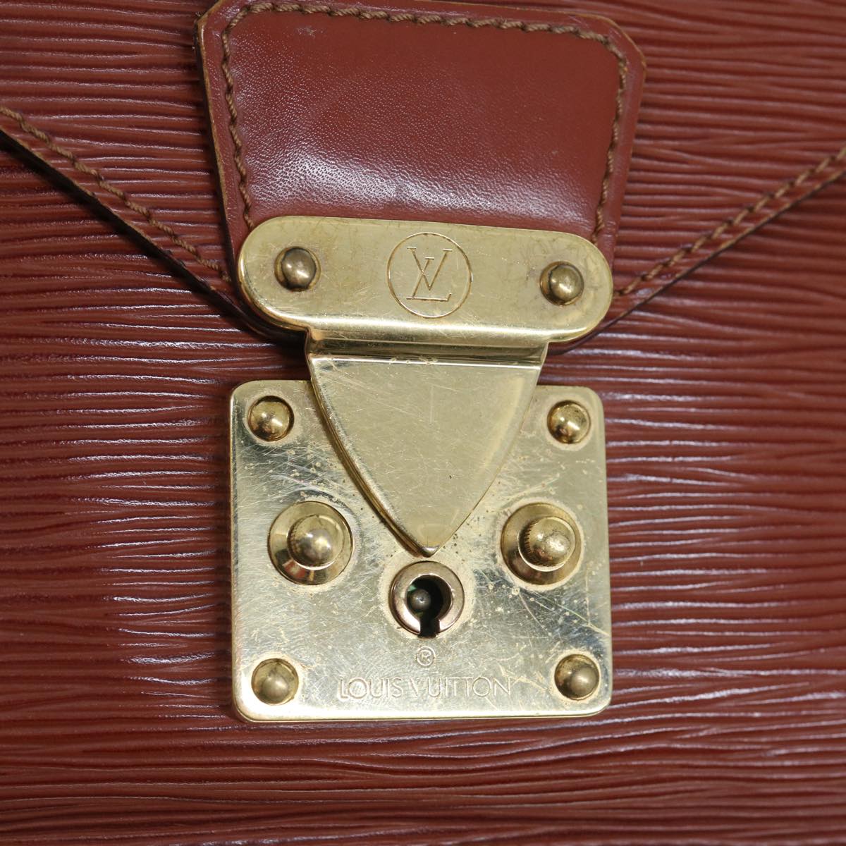 LOUIS VUITTON Epi Biface Hand Bag 2way Brown M52323 LV 63093