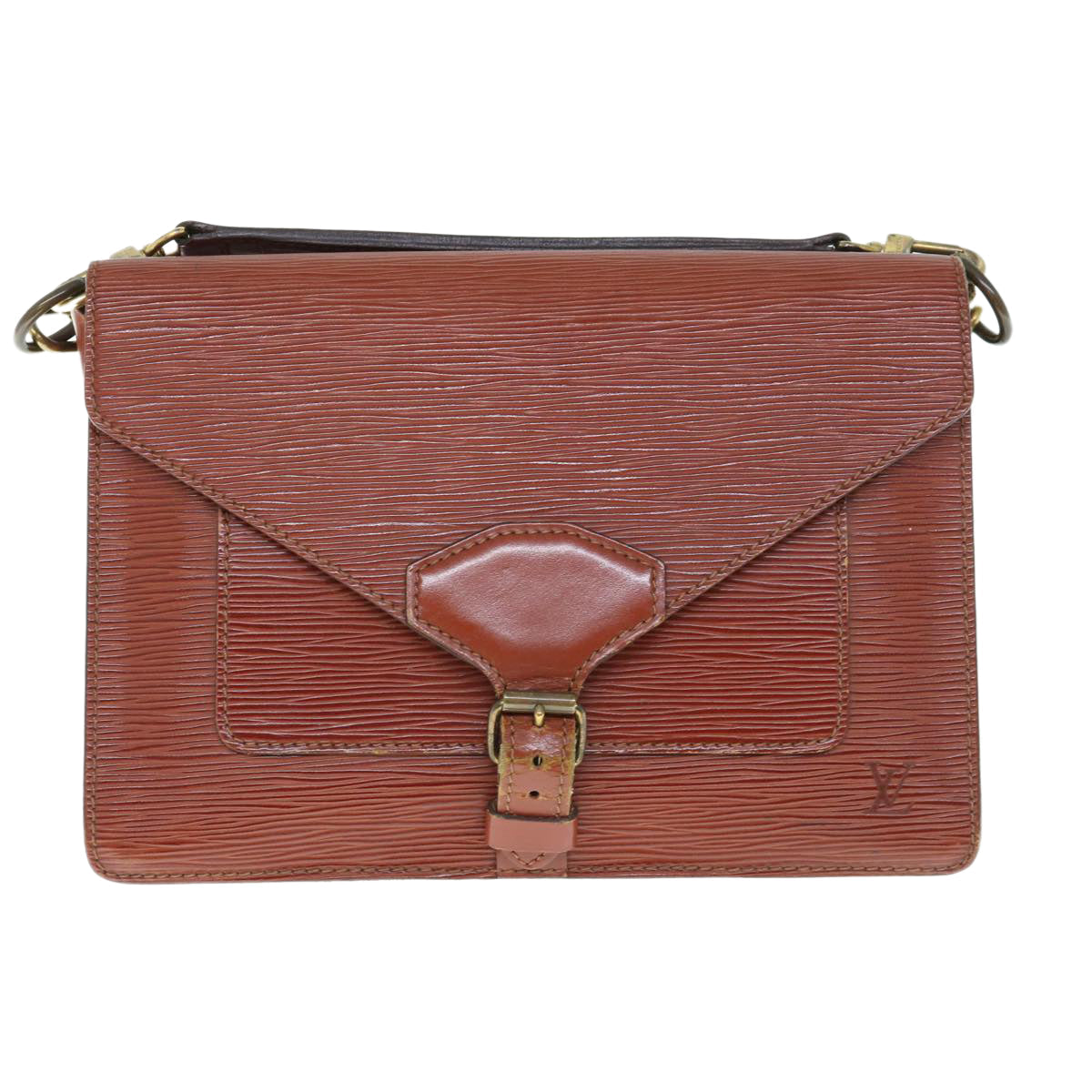 LOUIS VUITTON Epi Biface Hand Bag 2way Brown M52323 LV 63093
