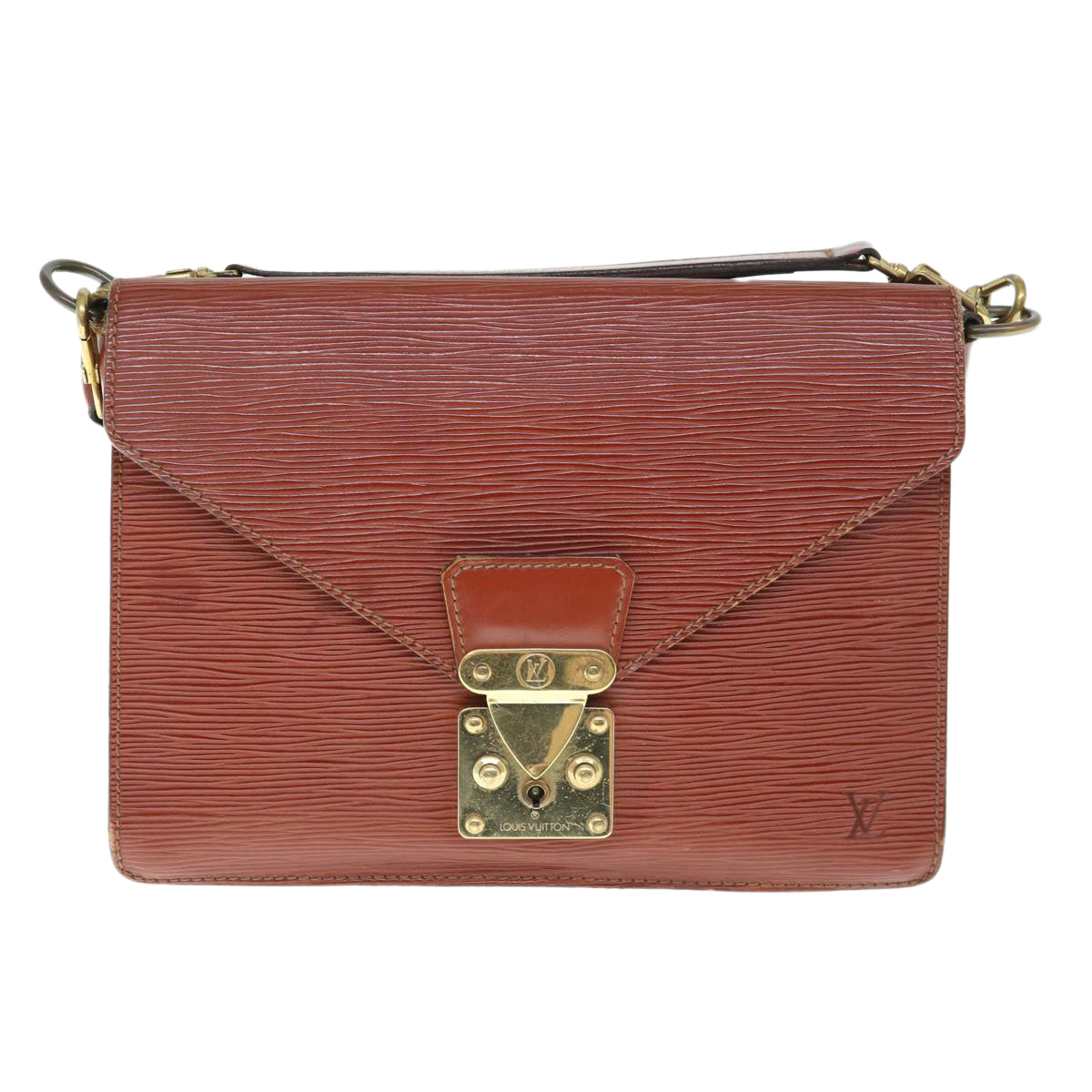 LOUIS VUITTON Epi Biface Hand Bag 2way Brown M52323 LV 63093