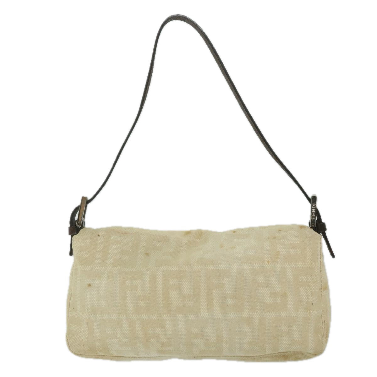 Luxury FendiZucca Canvas Mamma Baguette Shoulder Bag Beige 2321 26424 00863159
