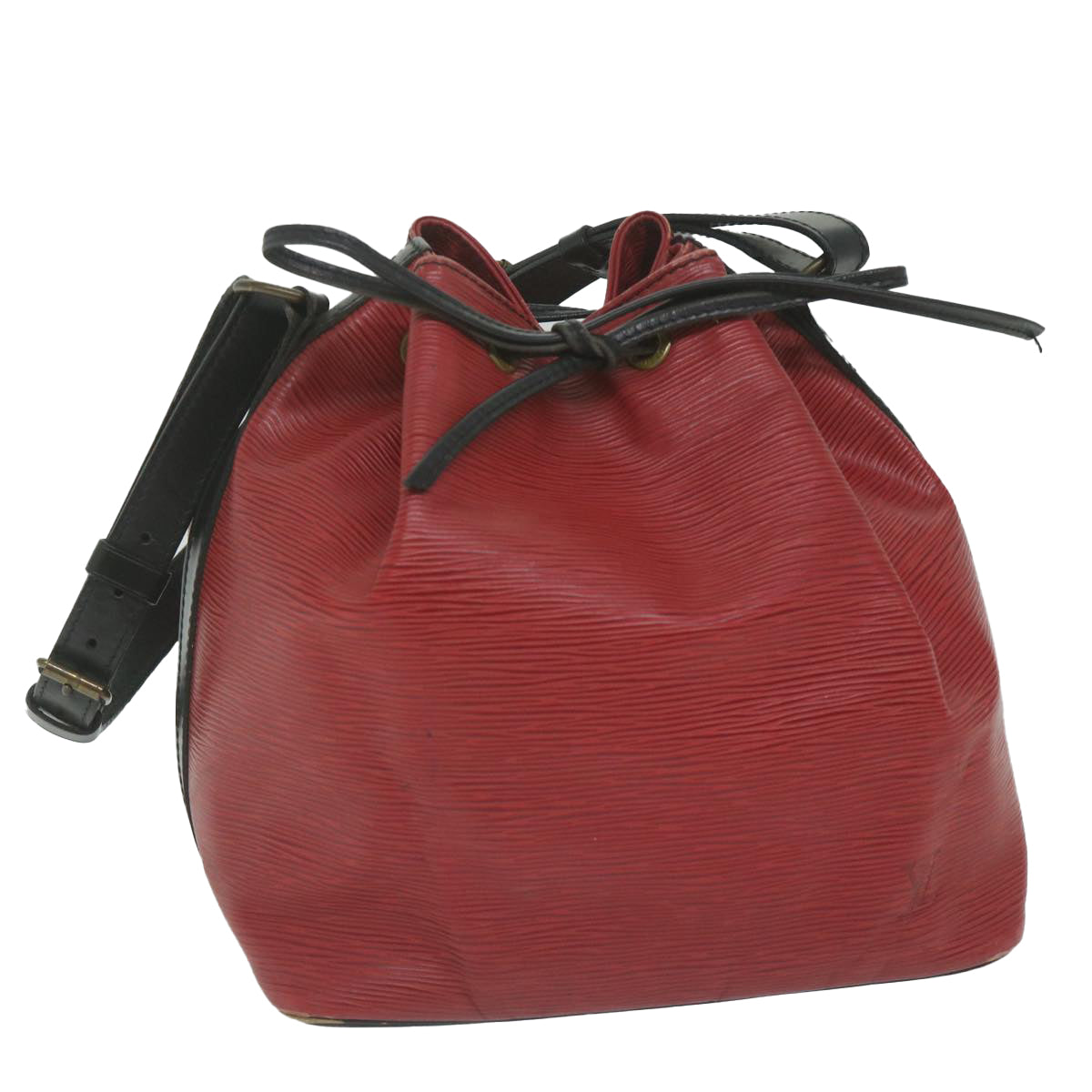 LOUIS VUITTON Epi Petit Noe Shoulder Bag Bicolor Black Red M44172 LV 63243