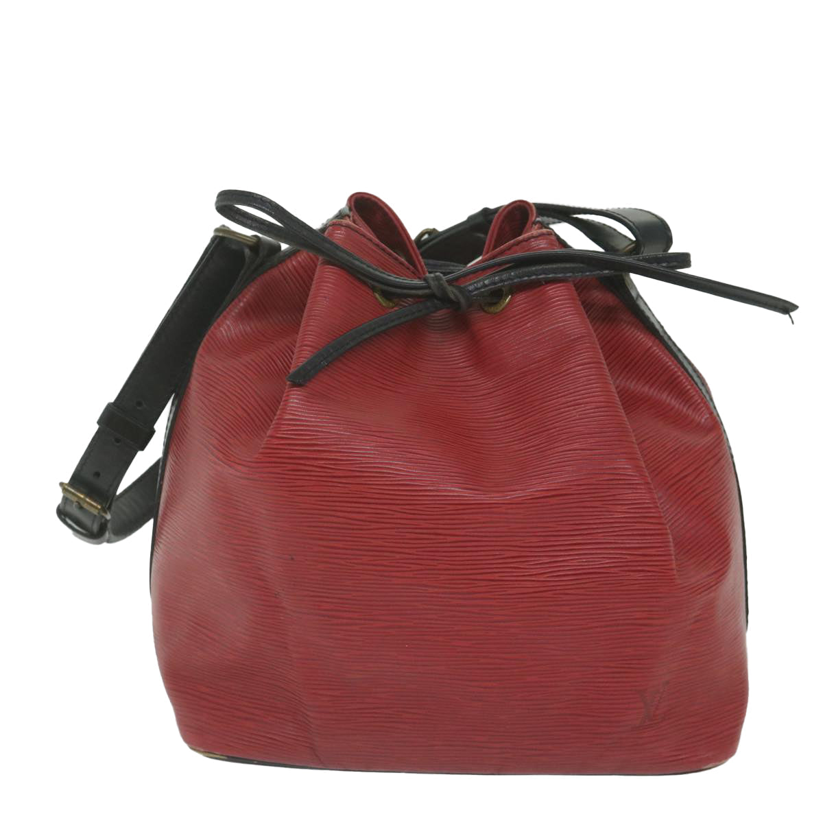 LOUIS VUITTON Epi Petit Noe Shoulder Bag Bicolor Black Red M44172 LV 63243