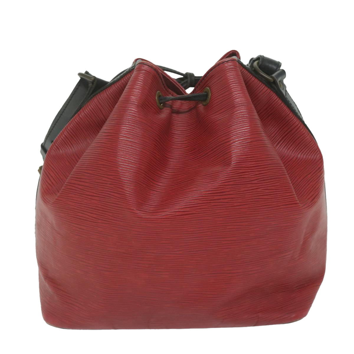 LOUIS VUITTON Epi Petit Noe Shoulder Bag Bicolor Black Red M44172 LV 63243