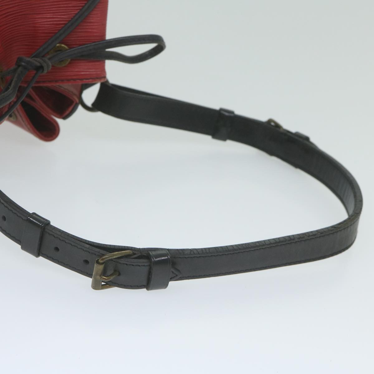 LOUIS VUITTON Epi Petit Noe Shoulder Bag Bicolor Black Red M44172 LV 63243