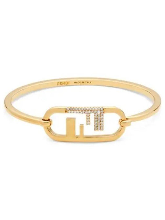 Luxury Fendi O'Lock FF Logo Bracelet Gold