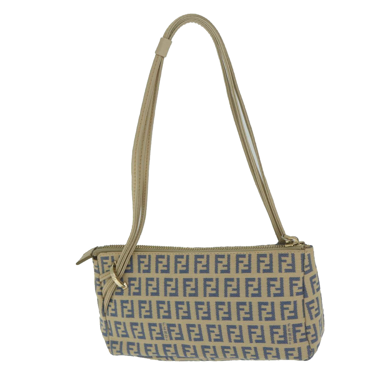 Luxury FendiZucchino Canvas Accessory Pouch Beige Blue63286