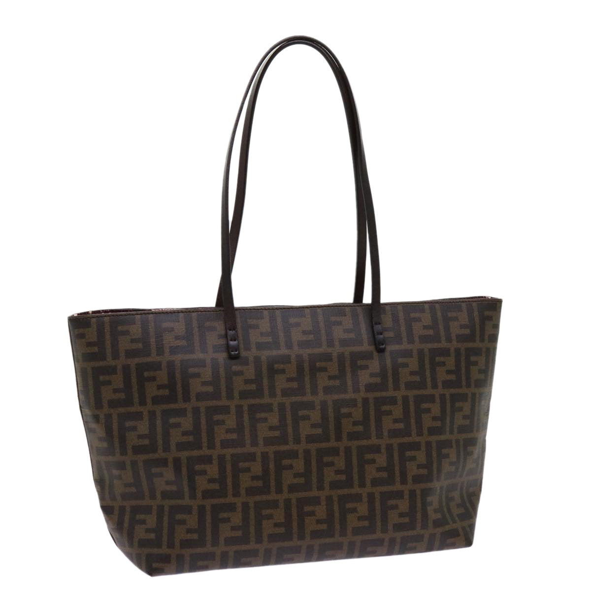 Luxury FendiZucca Canvas Tote Bag Black Brown63397