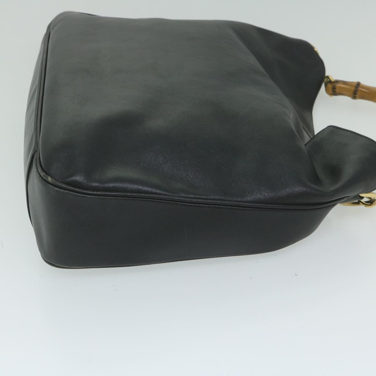 GUCCI Bamboo Shoulder Bag Leather 2way Black 001.1577  63452
