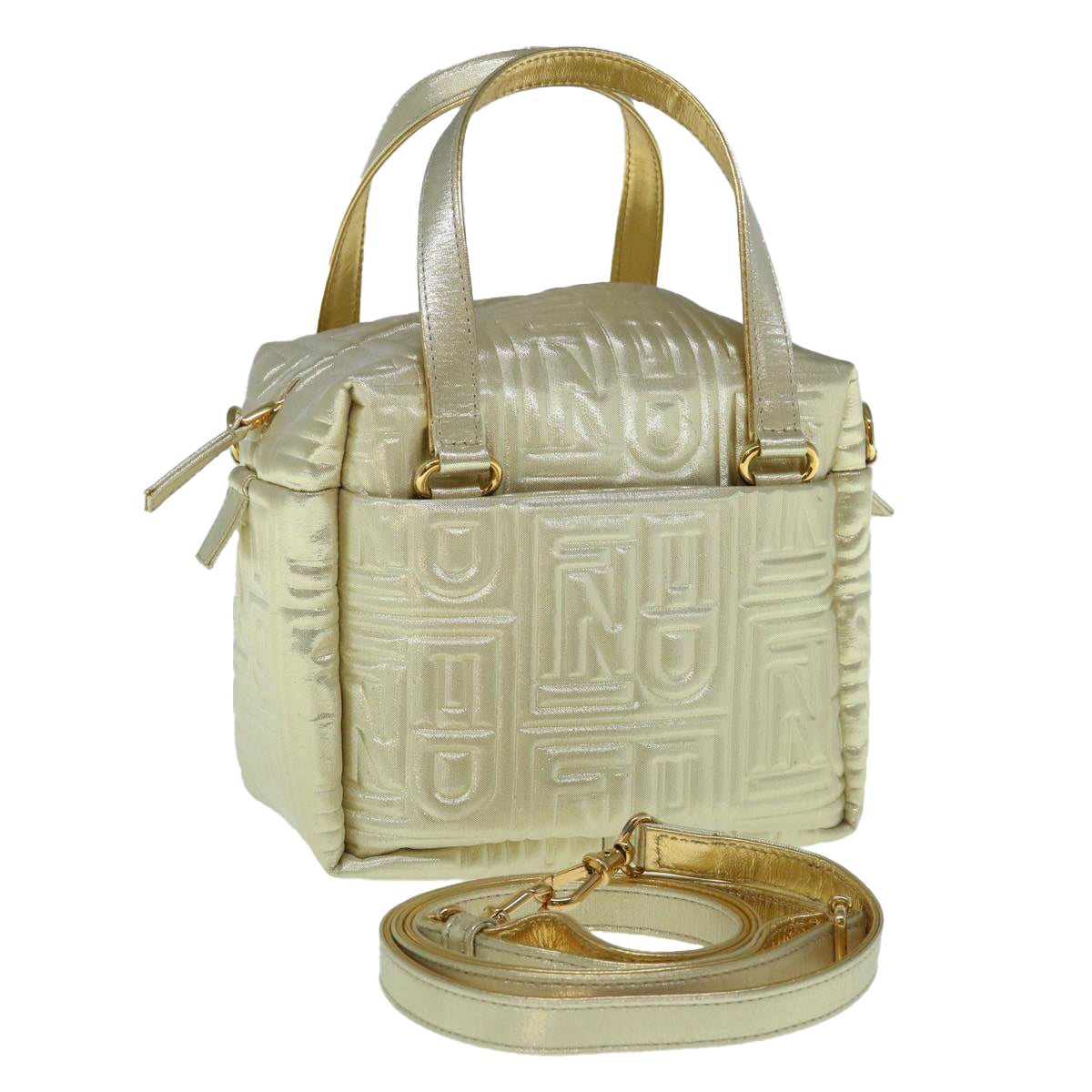Luxury FendiHand Bag Nylon 2way Gold63497A