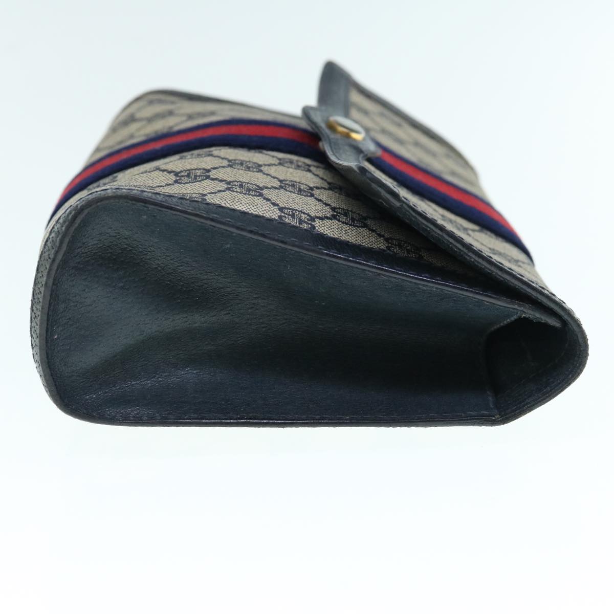 GUCCI GG Supreme Sherry Line Clutch Bag Navy Red 89 01 006  63552