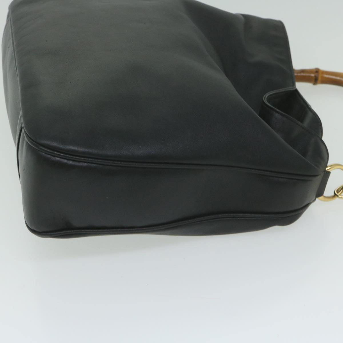 GUCCI Bamboo Shoulder Bag Leather 2way Black  63599