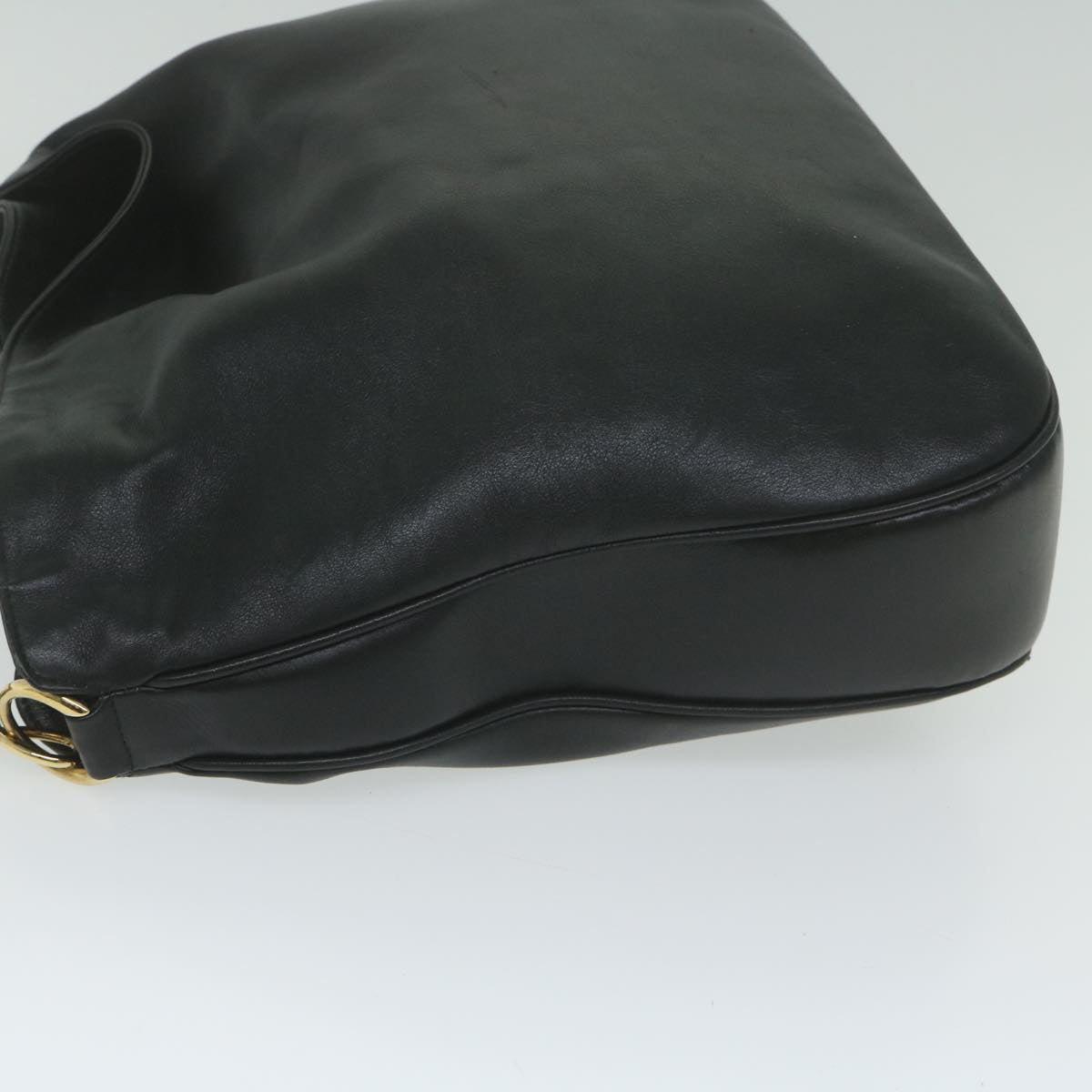 GUCCI Bamboo Shoulder Bag Leather 2way Black  63599