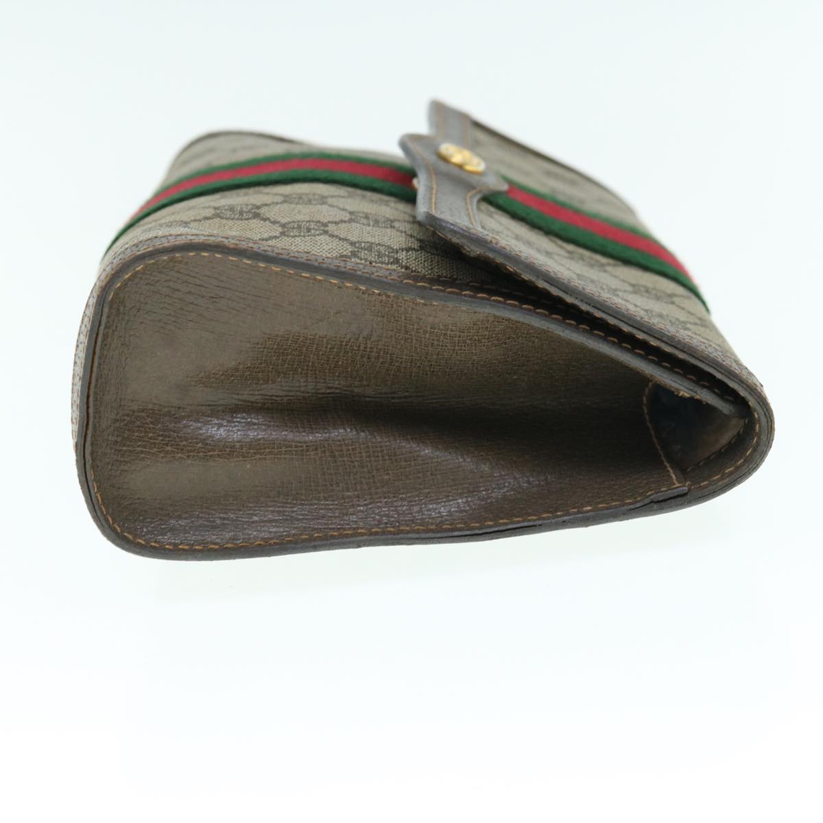 GUCCI Web Sherry Line GG Supreme Clutch Bag Beige Red 41 014 3087 25  63633