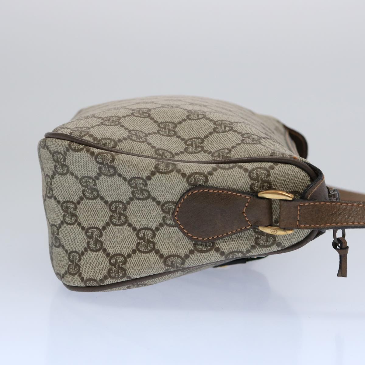 GUCCI GG Supreme Web Sherry Line Shoulder Bag Beige Red 89 02 032  63678