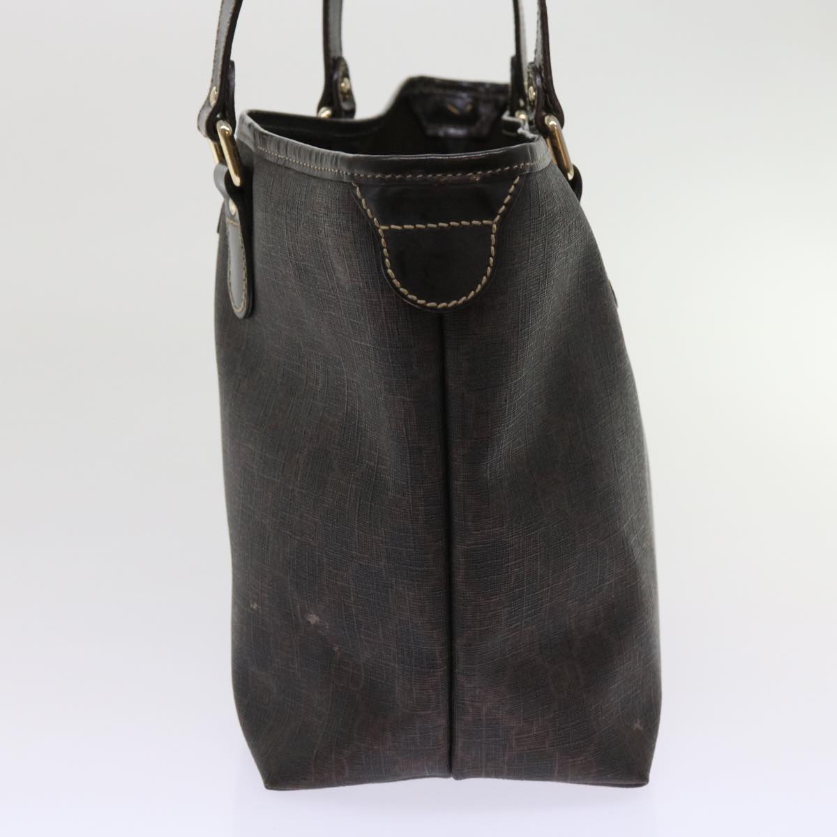 GUCCI GG Supreme Tote Bag PVC Leather Dark Brown 189896  63687