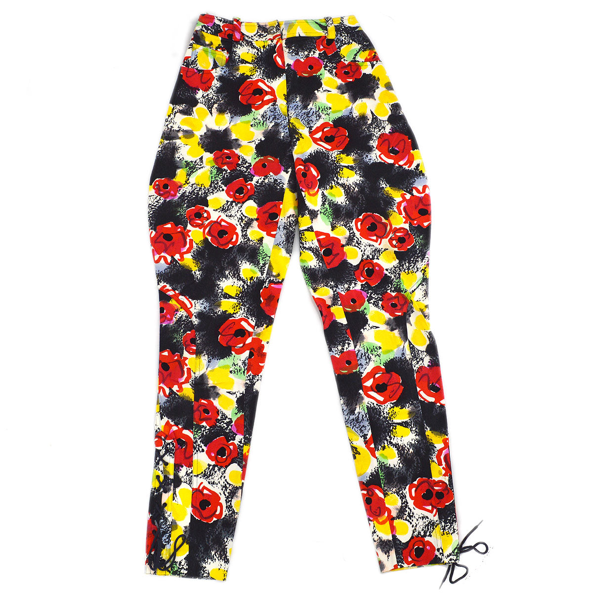 Luxury Chanel 1997 Spring camellia-print slim-cut trousers #38
