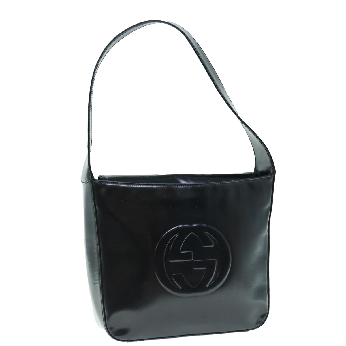 GUCCI Interlocking Shoulder Bag Patent leather Black 000 0506  63764