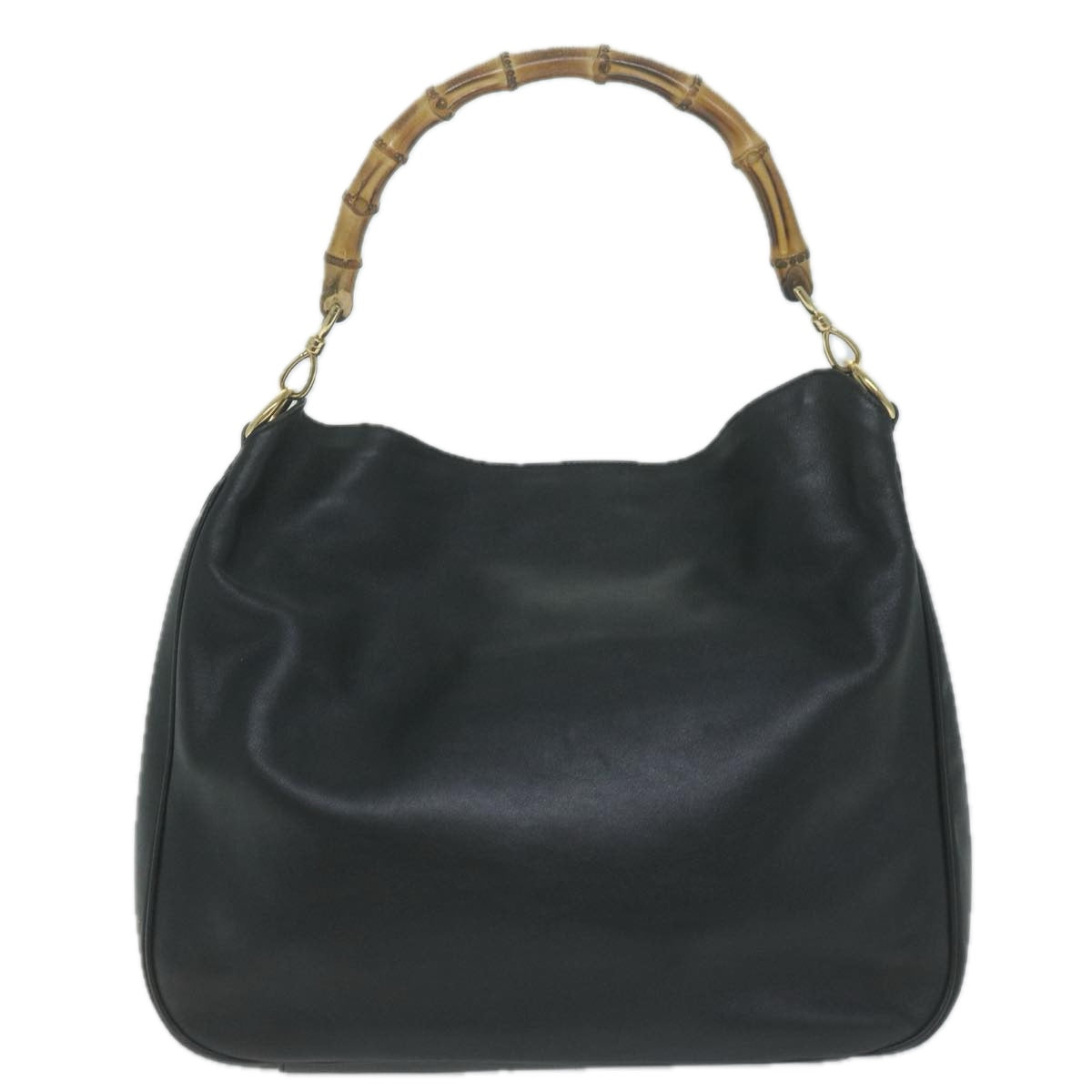 GUCCI Bamboo Shoulder Bag Leather 2way Black  63790
