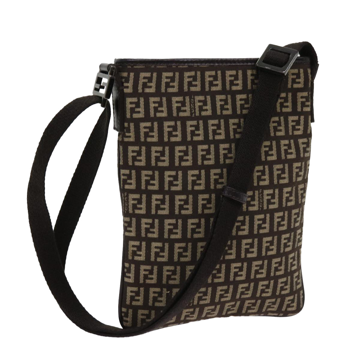 Luxury FendiZucchino Canvas Shoulder Bag Brown63817