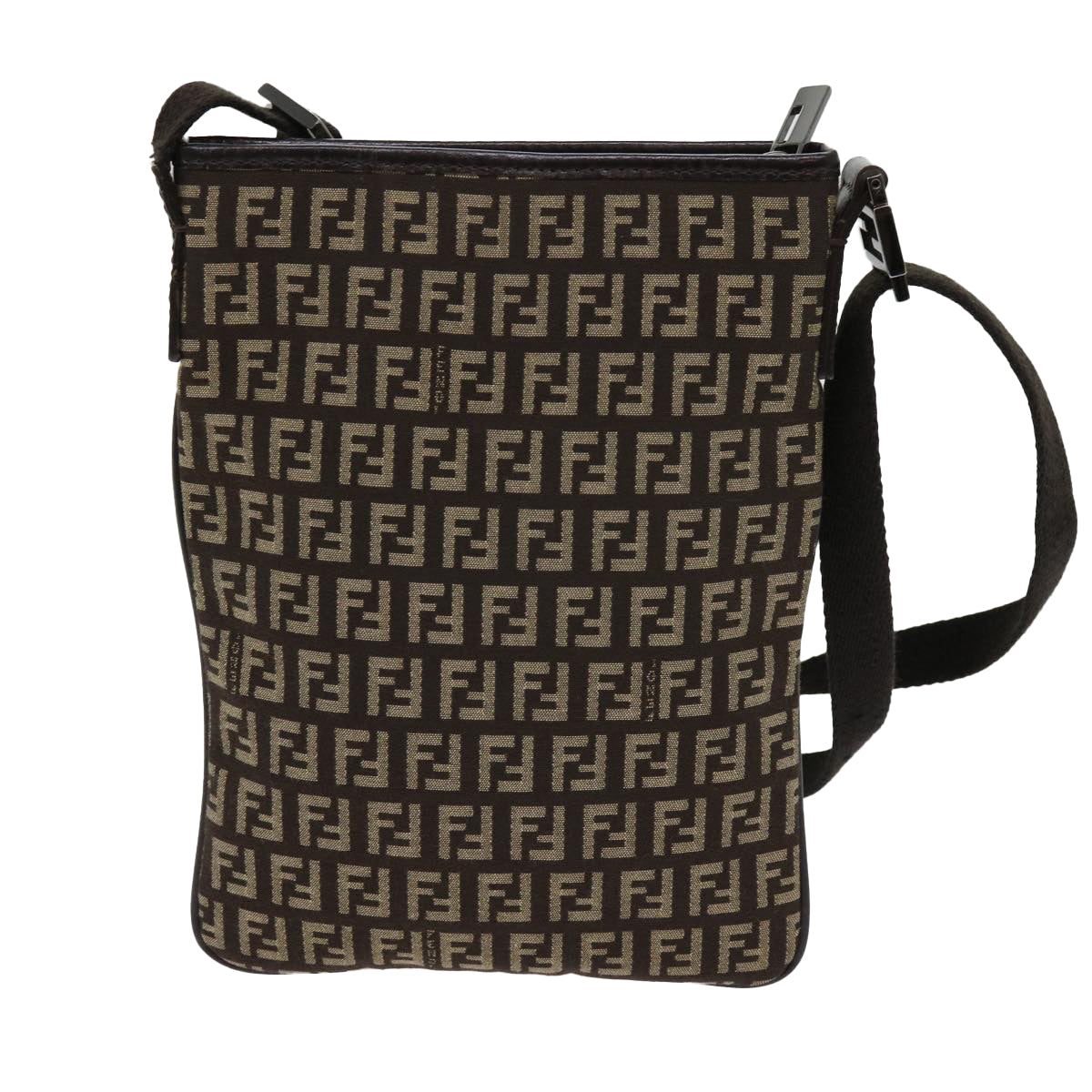 Luxury FendiZucchino Canvas Shoulder Bag Brown63817