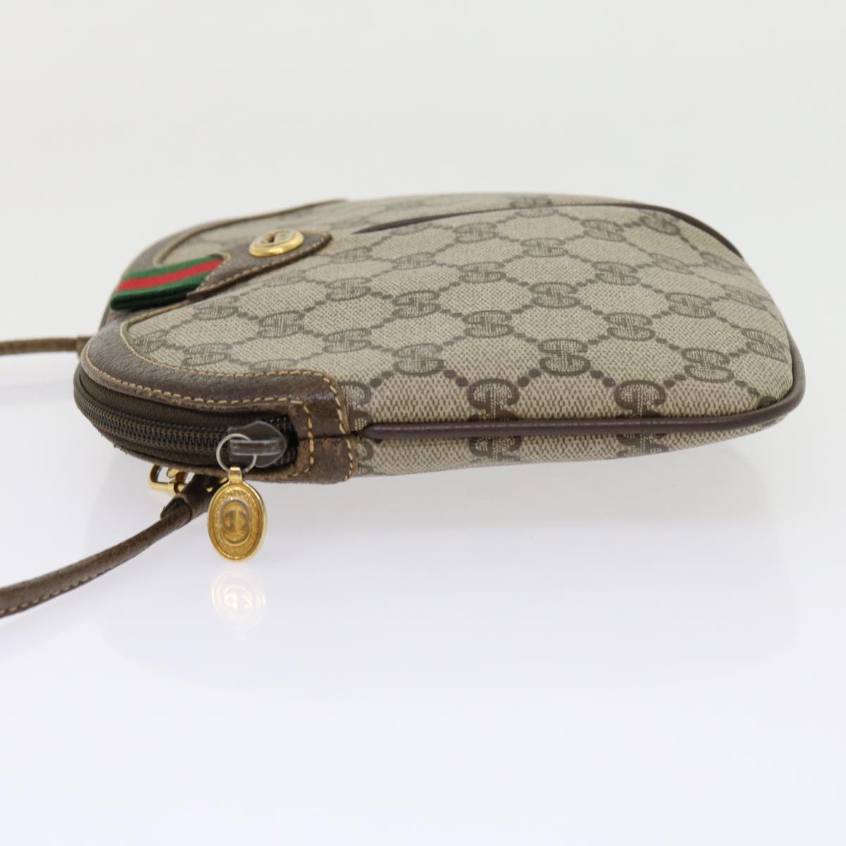 GUCCI GG Supreme Web Sherry Line Shoulder Bag Beige Red 904 02 047  63818