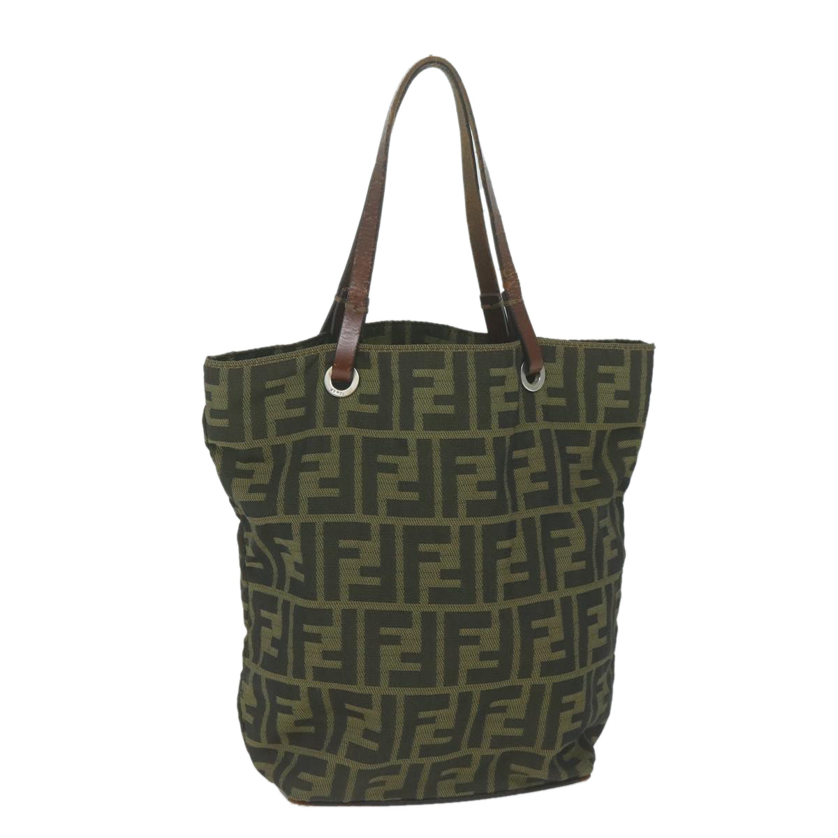 Luxury FendiZucca Canvas Tote Bag Black Brown63898