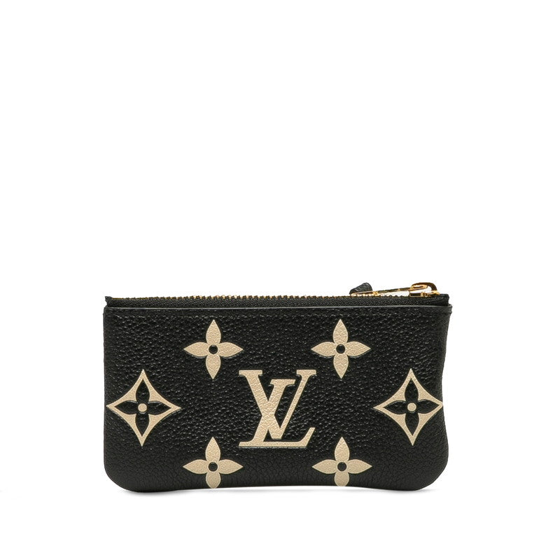 Louis Vuitton Monogram Implant Pouchette Creole Vial Porchette M80885 Black Beige Leather  Louis Vuitton
