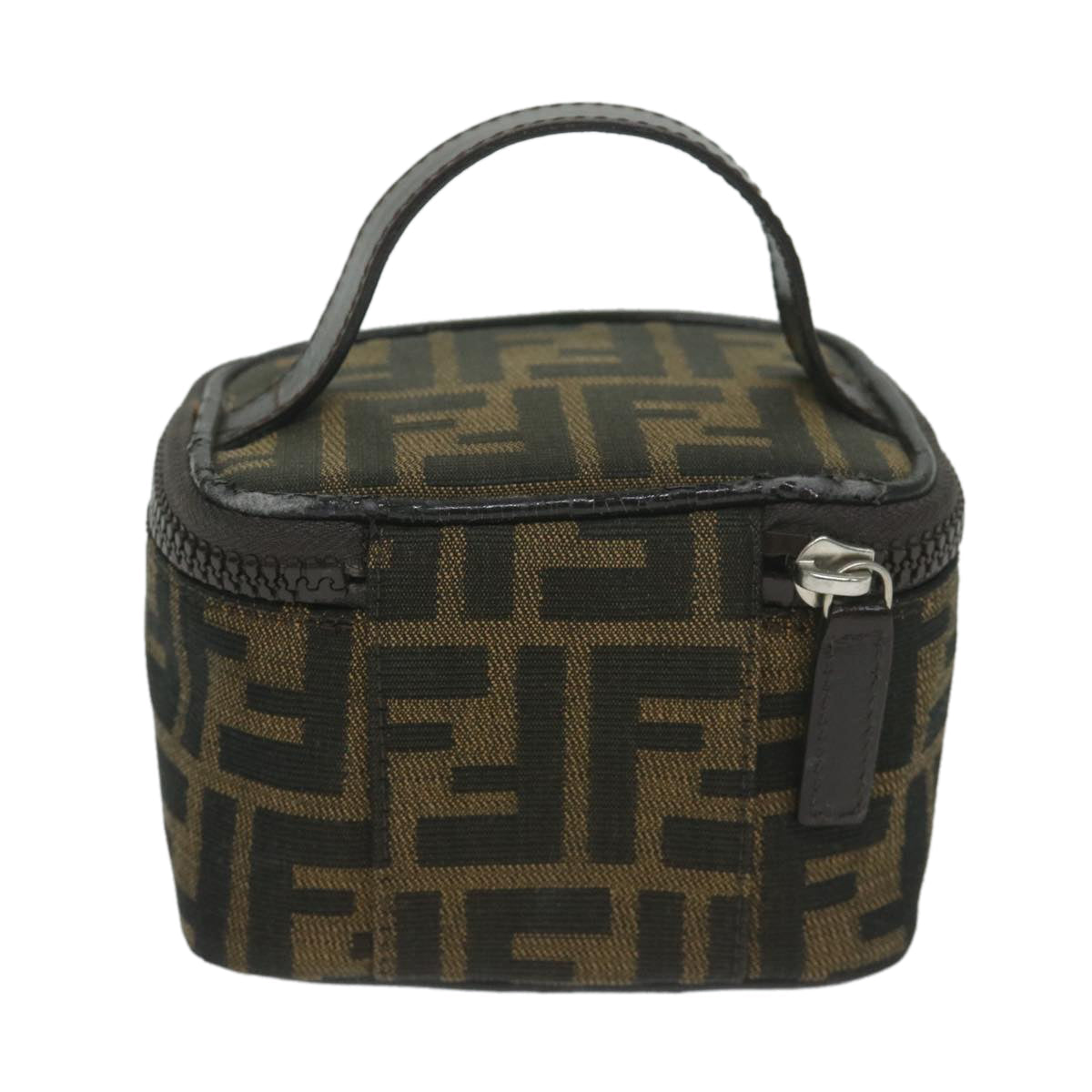 Luxury FendiZucca Canvas Vanity Pouch Brown Black63932