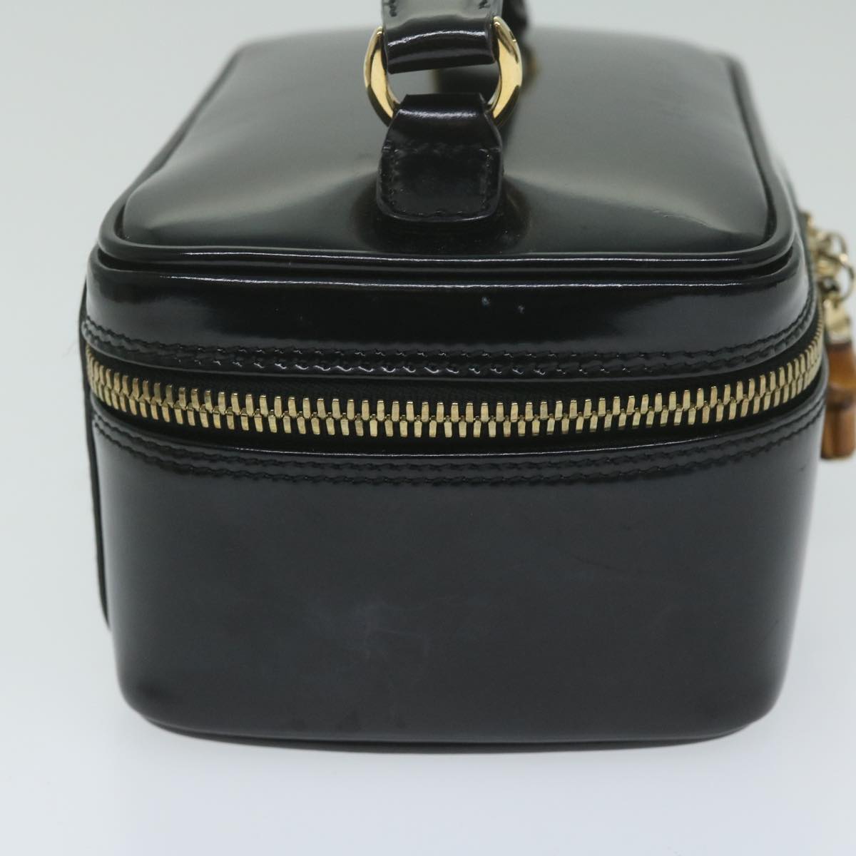 GUCCI Vanity Cosmetic Pouch Patent leather Black 032 1956 0151  63941