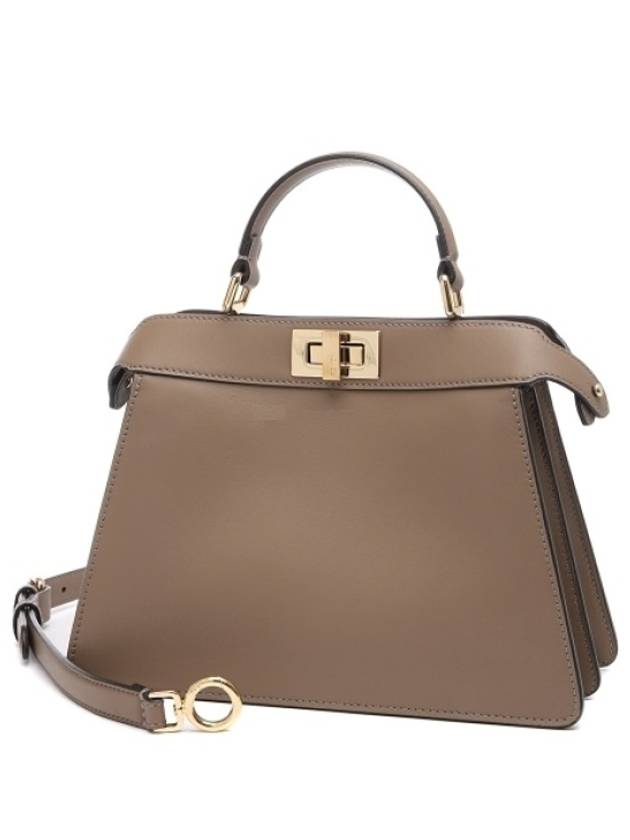 Luxury Fendi Peekaboo I See U Small Tote Bag Beige
