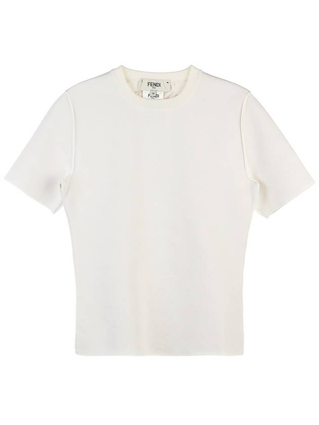 Luxury Fendi Knit Short Sleeve T-Shirt White
