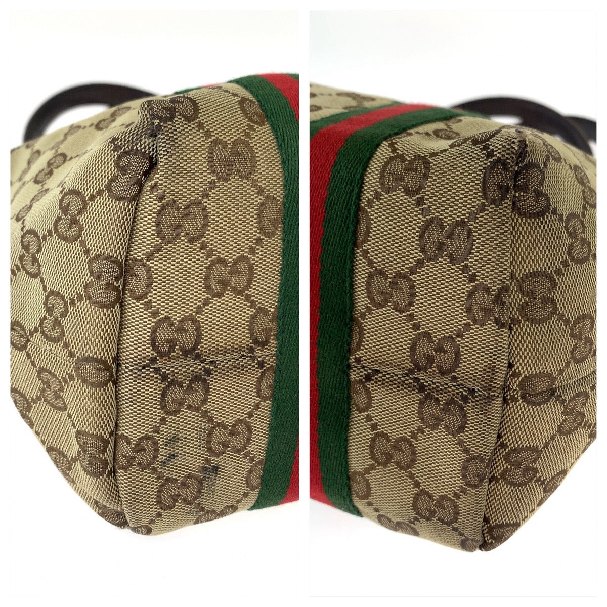 Luxury Gucci Trending 2025 GG Canvas Brown Red Gold Tote Shoulder Bag