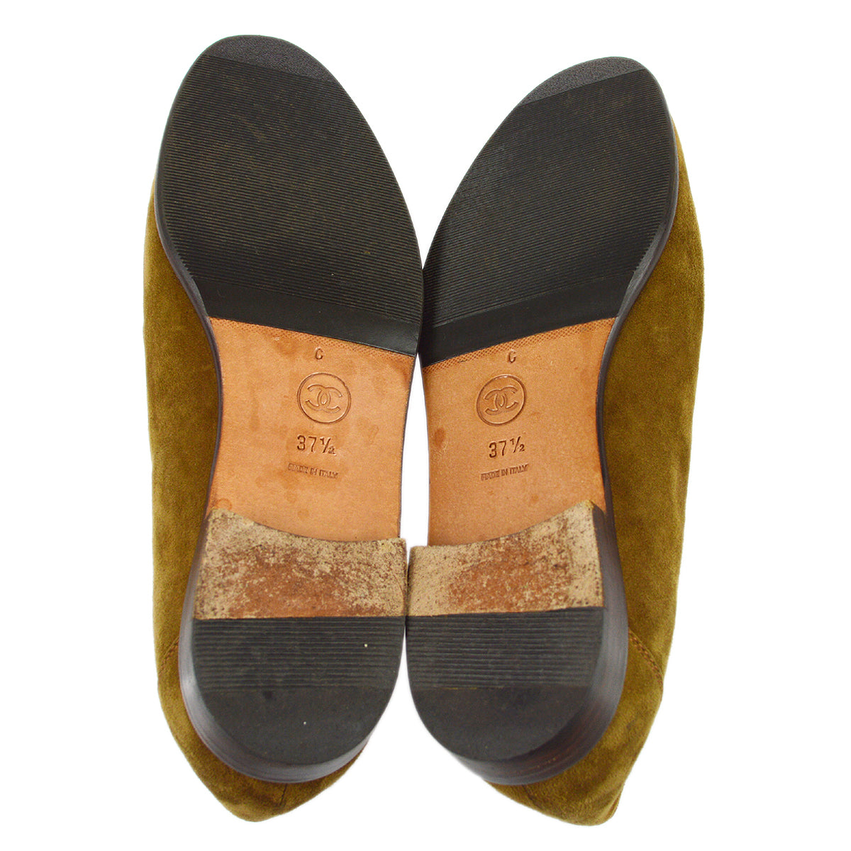 Luxury Chanel * Suede Loafers Shoes #37 1/2
