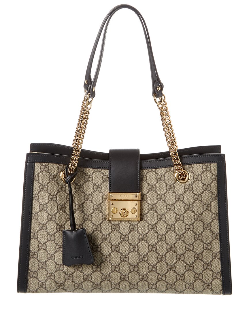 Luxury Gucci Trending 2025 Padlock Medium GG Supreme Canvas & Leather Shoulder Bag