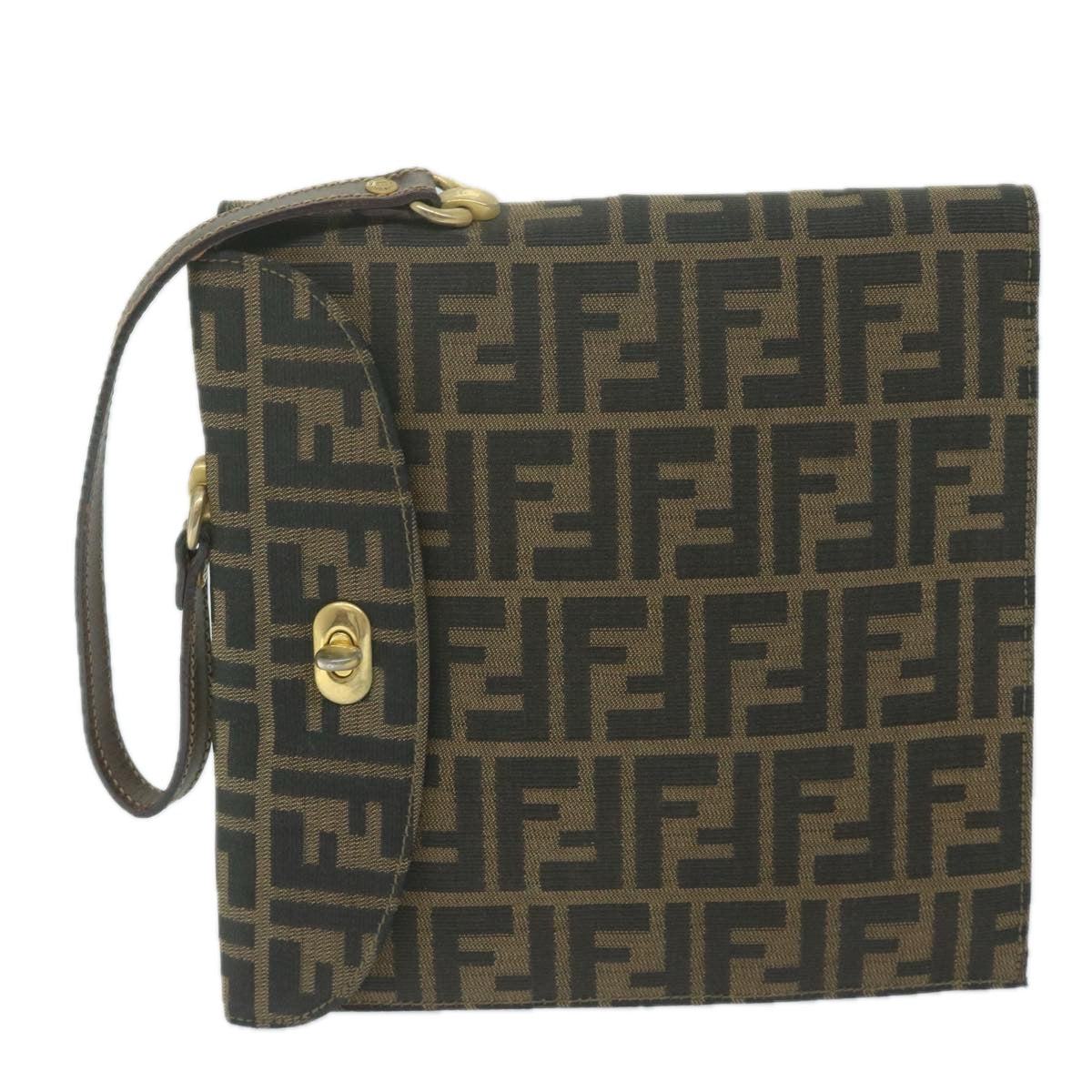 Luxury FendiZucca Canvas Hand Bag Black Brown64269