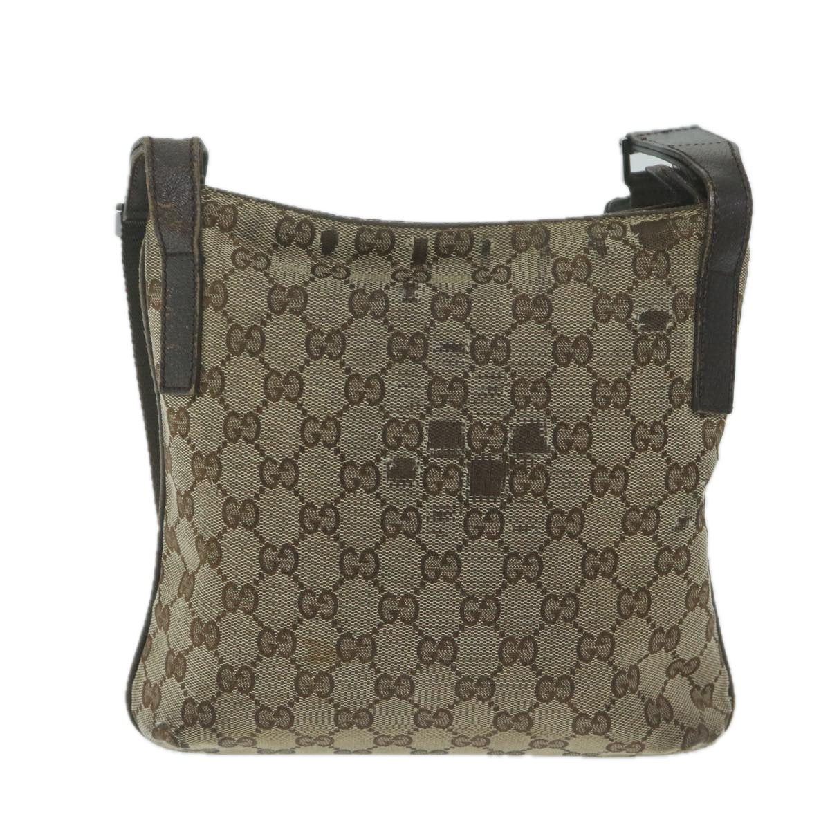 GUCCI GG Canvas Shoulder Bag Beige 122793  64279