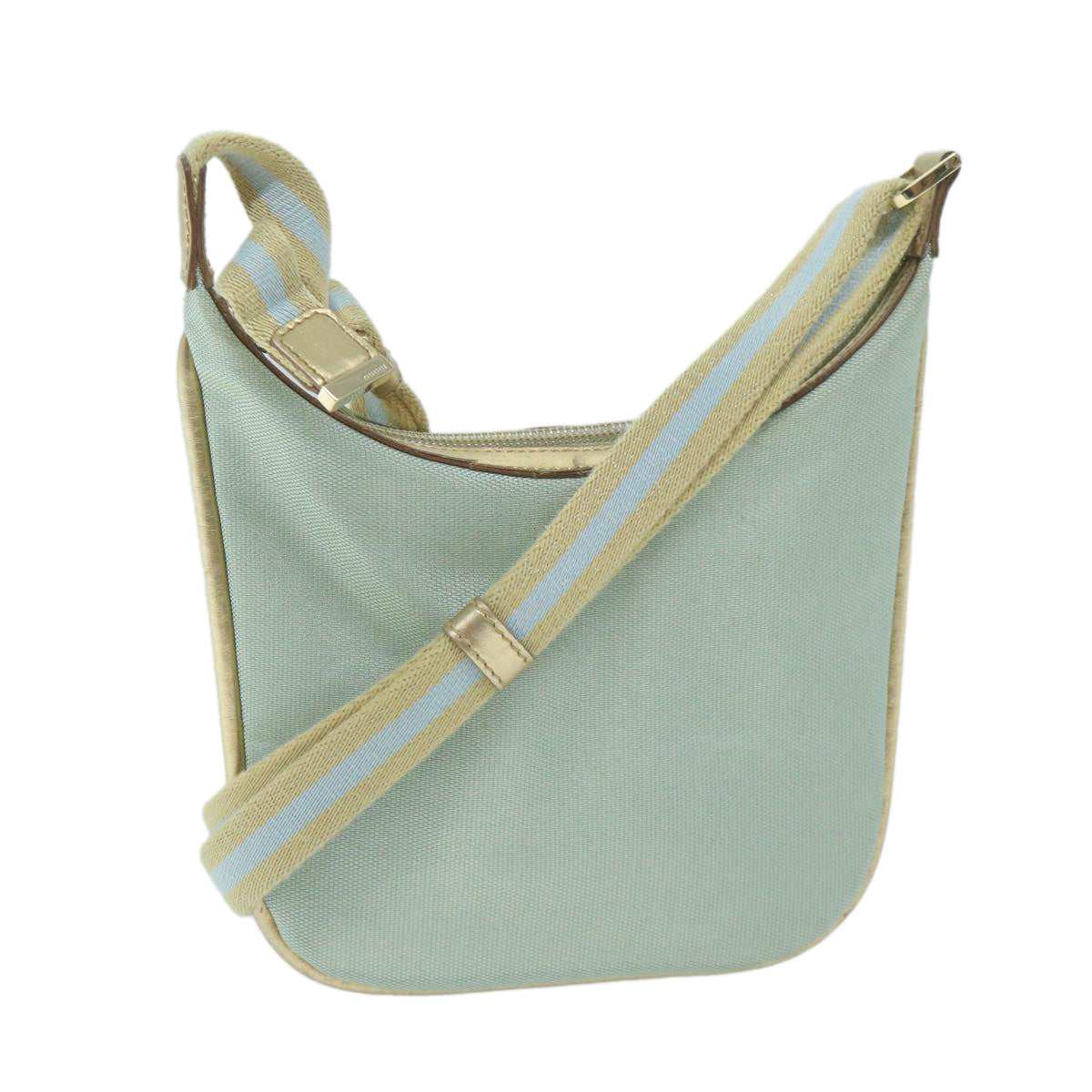 GUCCI Sherry Line Shoulder Bag Canvas Beige Light Blue 005 0814  64388